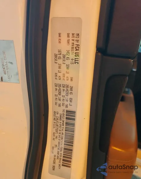 2015 Jeep Grand Cherokee Srt-8 z USA, uszkodzony, nr VIN 1C4RJFDJ9FC752071